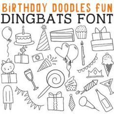 cg birthday doodles fun dingbats