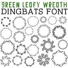 cg green leafy wreath dingbats