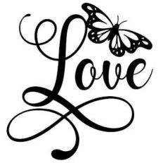 love butterfly word