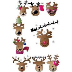 santa’s reindeer stickers