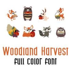 woodland harvest full color font