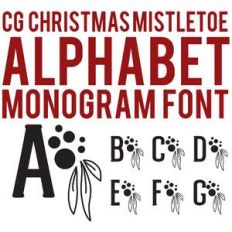 cg christmas mistletoe alphabet monogram