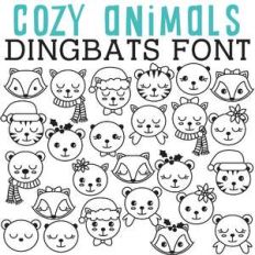 cg cozy animals dingbats