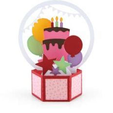 hexagon pop up card birthday cake