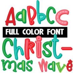 christmas wave color font