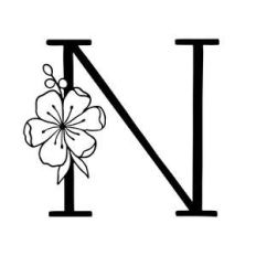 floral letter n monogram