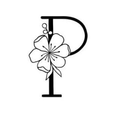floral letter p monogram