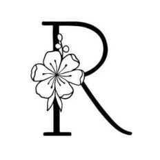 floral letter r monogram