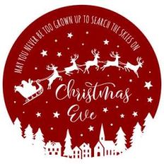 santa and reindeer christmas eve sign