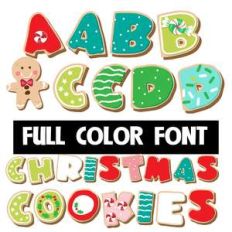 christmas cookies color font