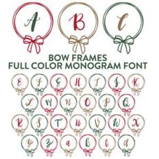 bow frame full color monogram font