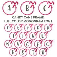 candy cane frame full color monogram font