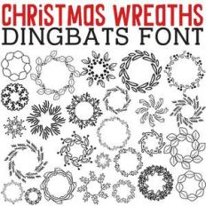 cg christmas wreaths dingbats