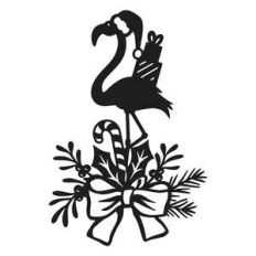 floral christmas flamingo