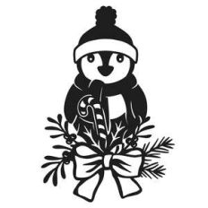 floral christmas penguin