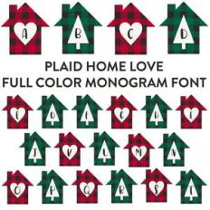 plaid home full color monogram font