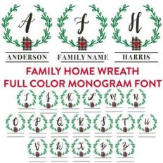 family home full color monogram font