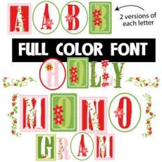 holly monogram color font