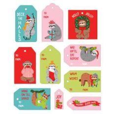 sloth christmas gift tags