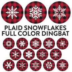 plaid snowflakes full color dingbat font