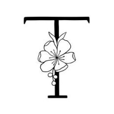floral letter t monogram