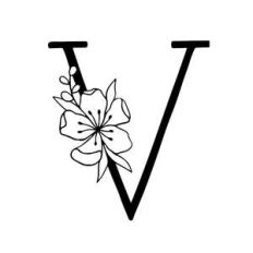 floral letter v monogram