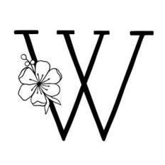 floral letter w monogram