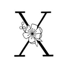 floral letter x monogram