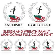 sleigh family monogram full color font