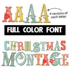 christmas montage color font