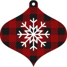 plaid ornament snowflake tag