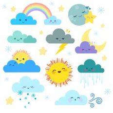 cute weather sticker sheet