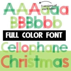 cellophane christmas color font