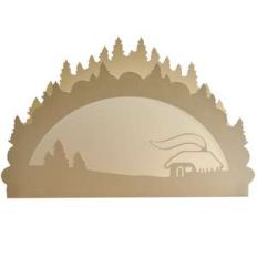winter cabin rising moon lantern