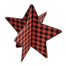 3d buffalo plaid star
