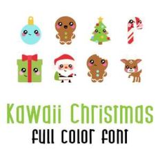 kawaii christmas full color font