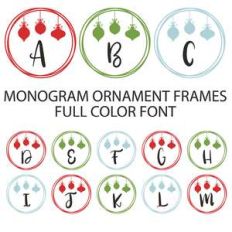 ornament wire frame full color monogram font