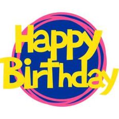happy birthday cake topper circle
