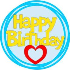 happy birthday cake topper heart