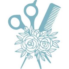 comb and scissors floral