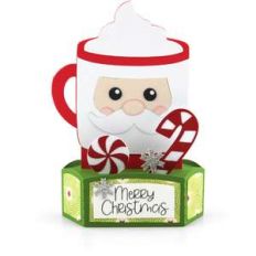 hexagon pop up card santa mug