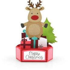 hexagon pop up card reindeer