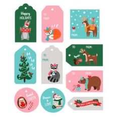woodland christmas gift tags