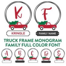 truck frame monogram family full color font