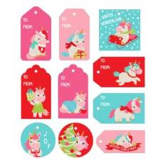 unicorn christmas gift tags