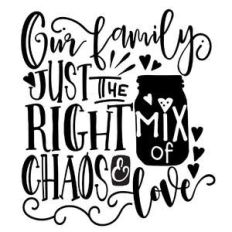 our family just the right mix of chaos and love