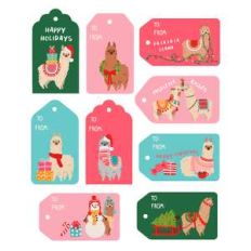 llama christmas gift tags