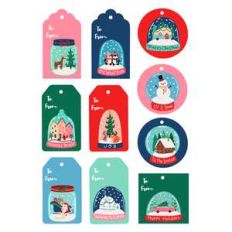 snow globe christmas gift tags