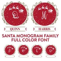 santa monogram family full color font