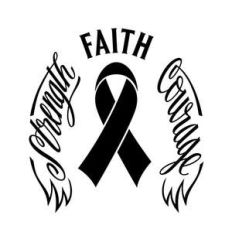 awareness ribbon strength faith courage
